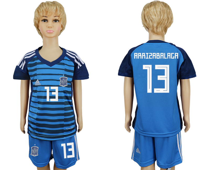 2018 World Cup Children football jersey SPAIN CHIRLDREN #13 ARRI